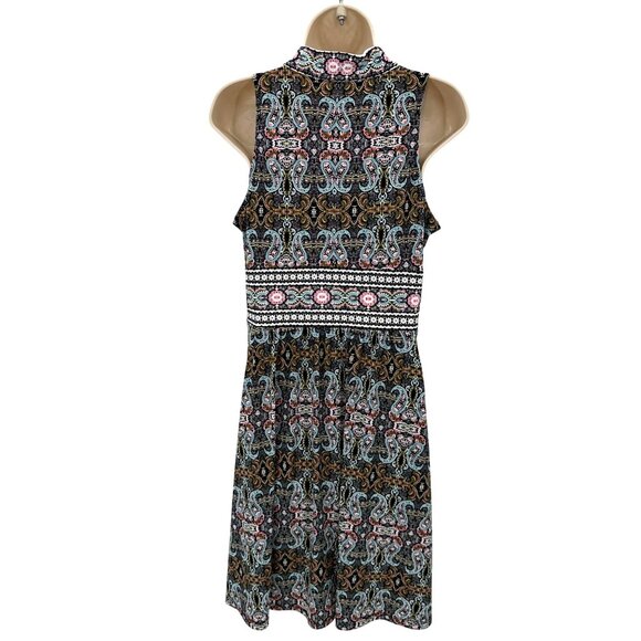 Maggy London Petite Multicolor Paisley Sleeveless Dress Size 10P - Picture 4 of 9
